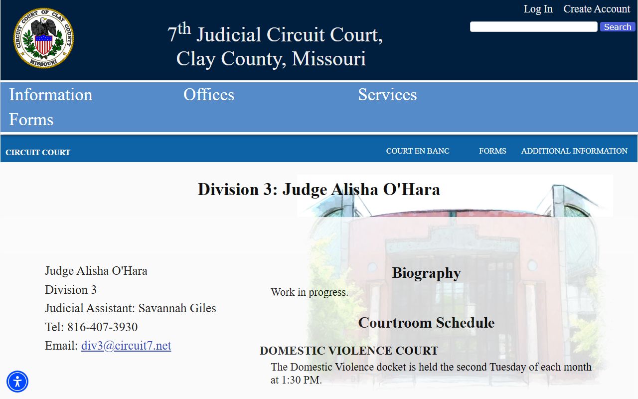 Clay County court dockets Division 3 domestic relations schedule