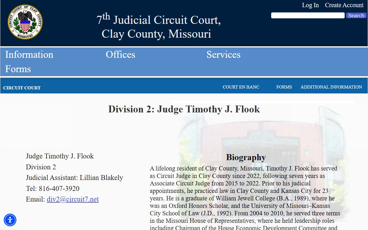 Clay County court dockets Division 2 civil and criminal calendar