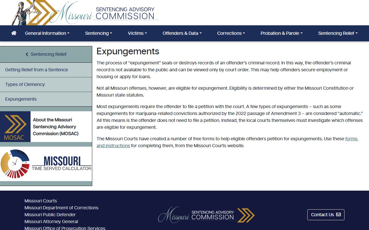 Clay County Circuit Clerk expungement overview from Missouri Courts