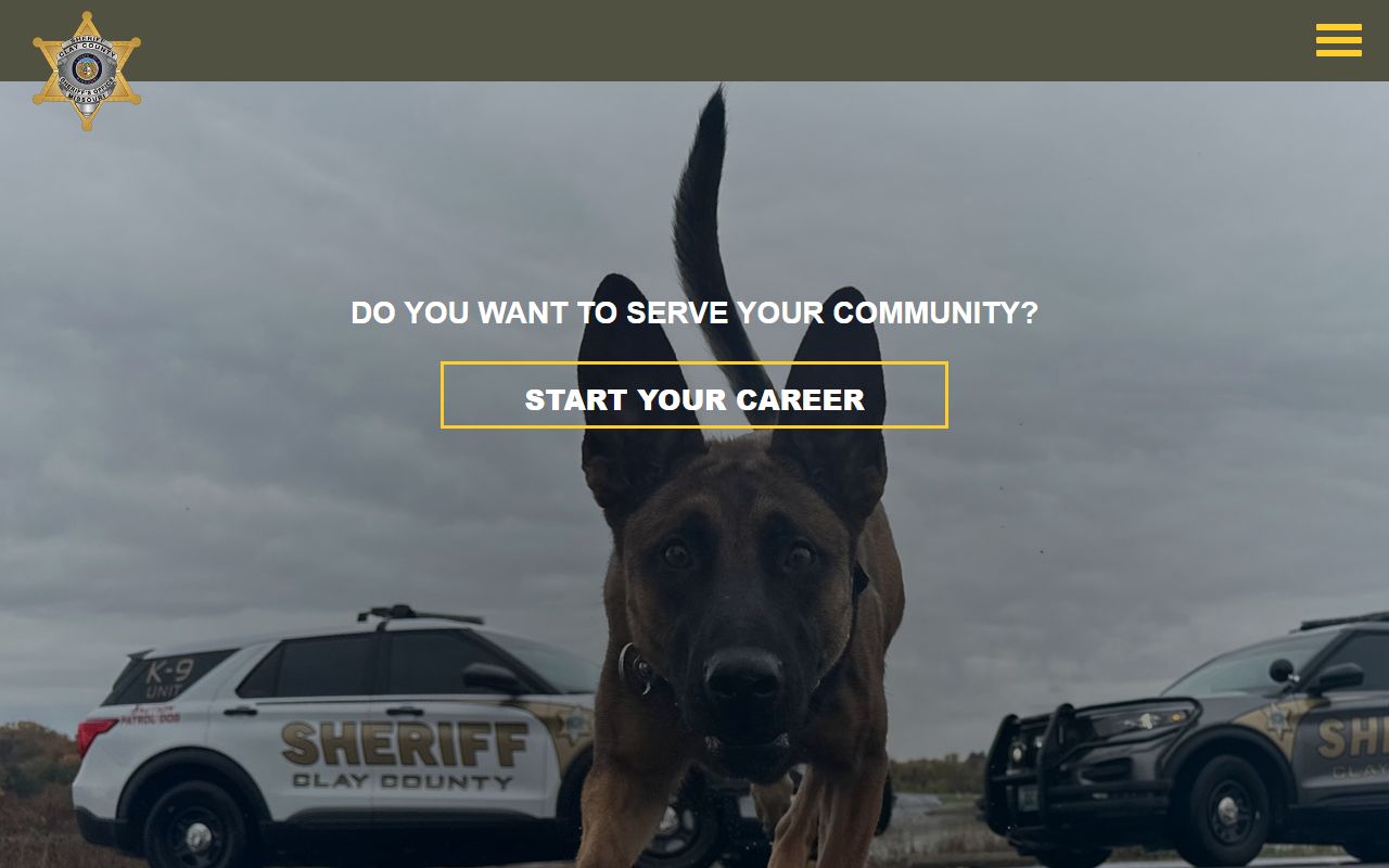 Clay County Sheriff homepage used to find Clay County court records and inmate data