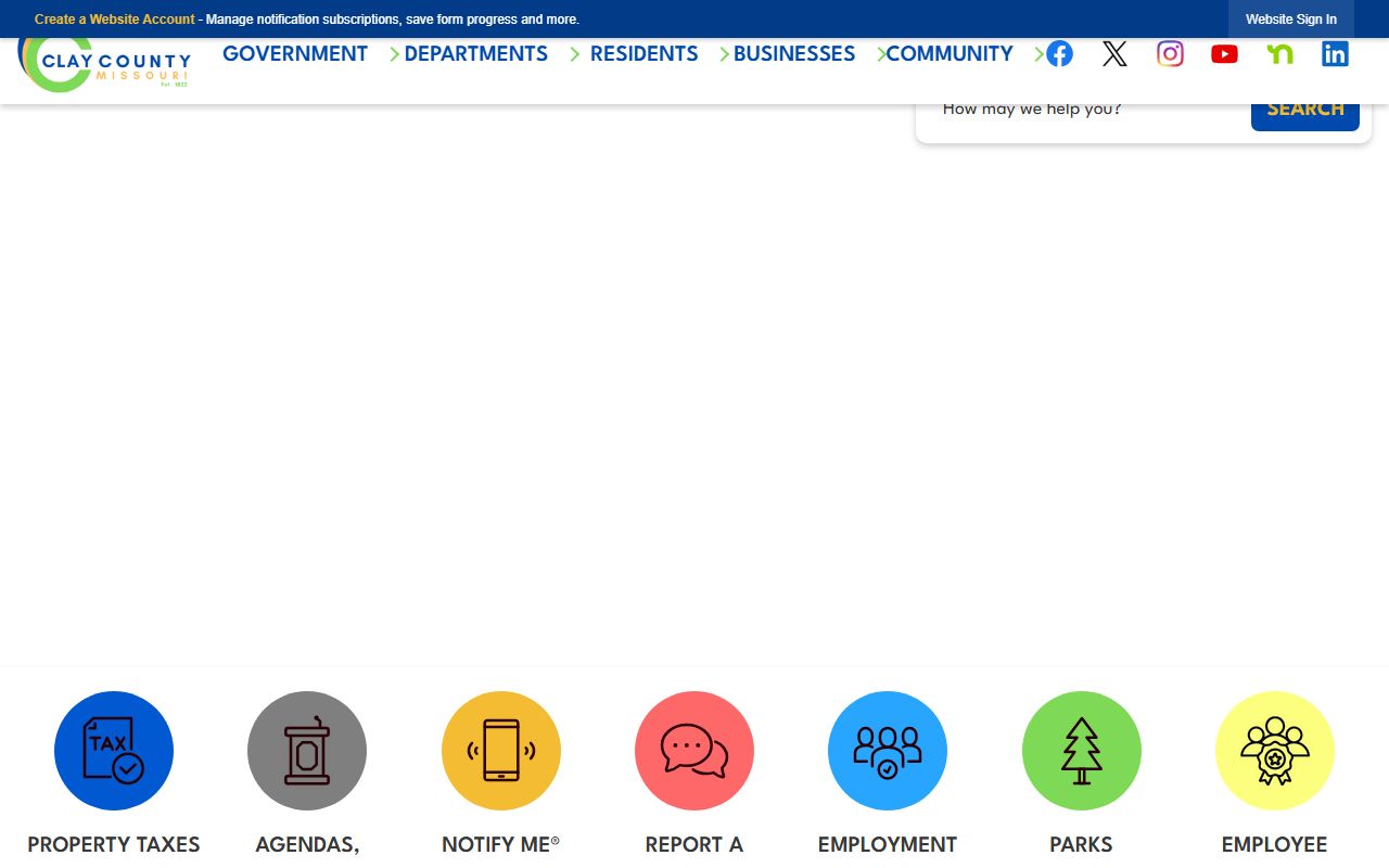 Clay County Court records access through the official county government homepage