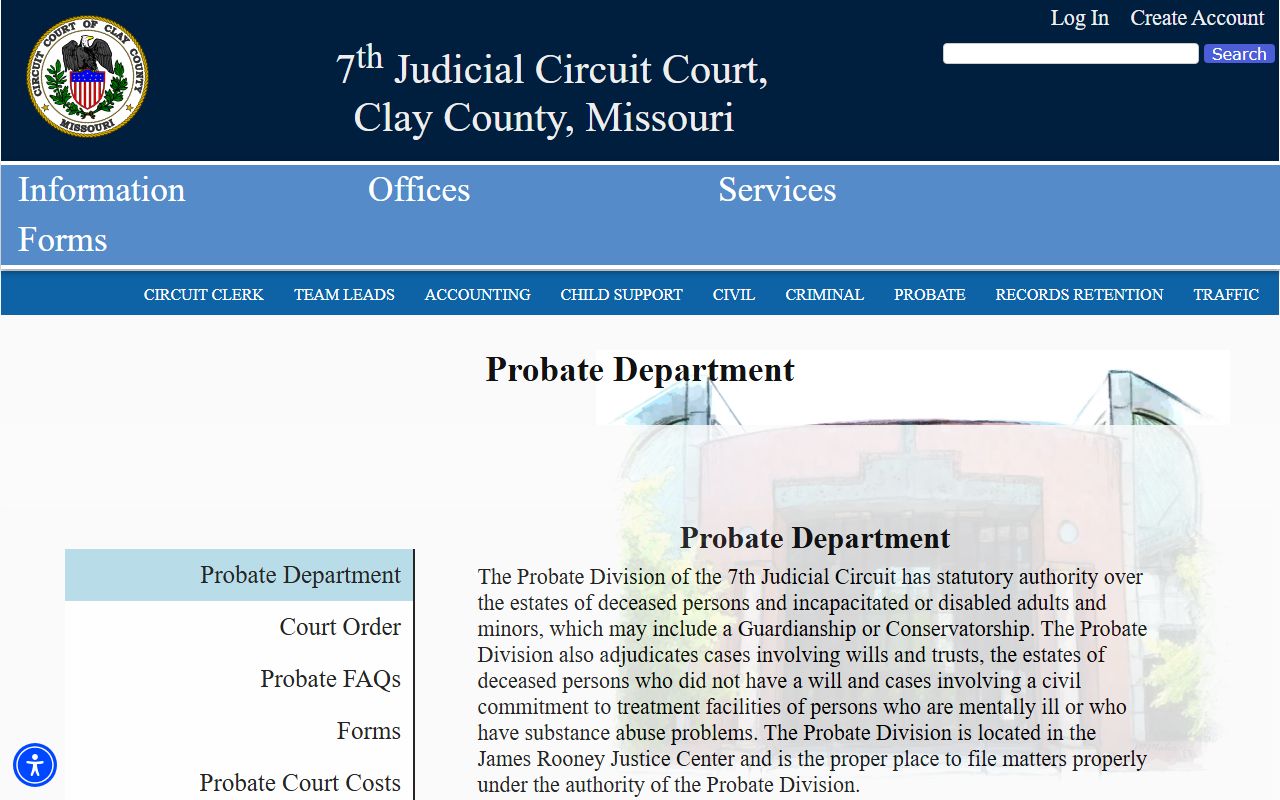 Clay County probate records official Probate Department page