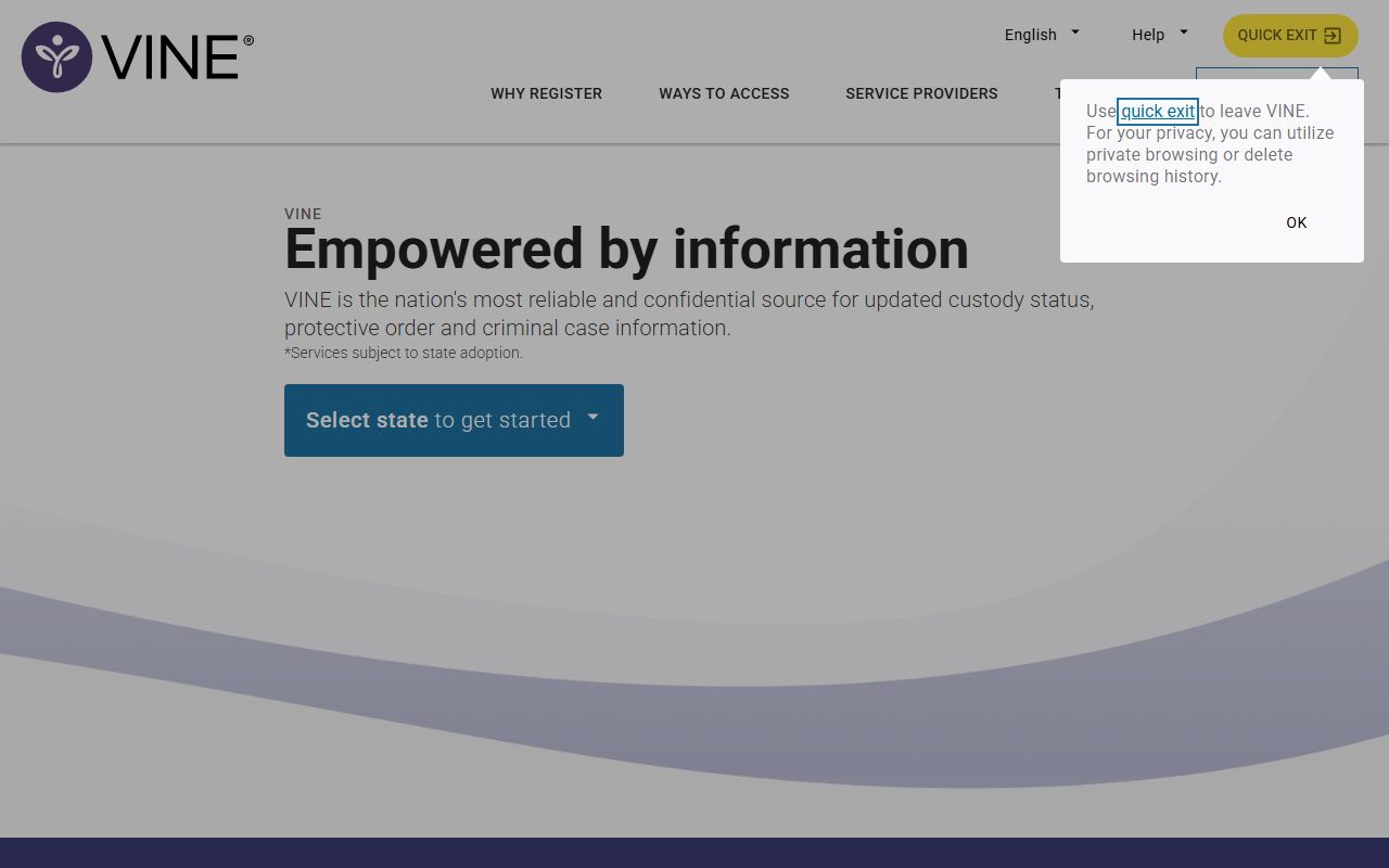 Clay County released inmates notification portal at VINELink